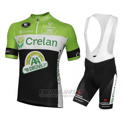2016 Cycling Jersey Crelan AA Green and Black Short Sleeve and Bib Short